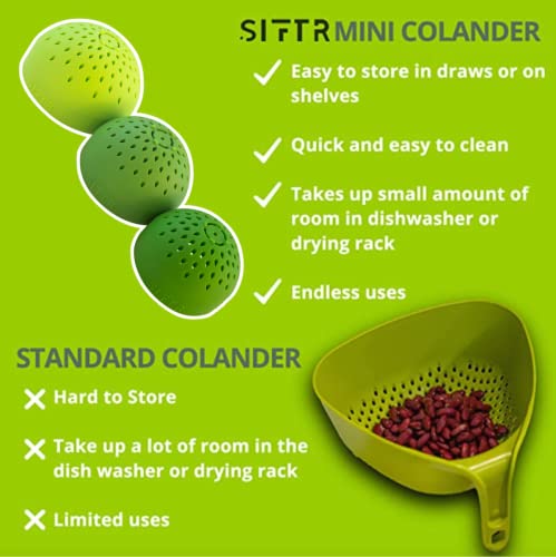 Can Strainer for Canned Goods - Set of 3 Space Saving Colanders | Space-Saving Nesting Design, Fits Standard Cans and Fruit, Multi-Use Kitchen Gadget, Food-Grade Silicone, Easy Storage