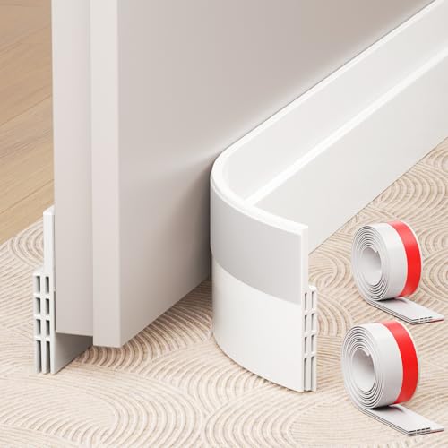 Under Door Draft Stopper, Door Weather Stripping D... (White | Silicone)