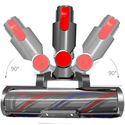 Large Roller Vacuum Cleaner Head Replacement for Dyson V7 V8 V10 V11 V15 Hardwood Floor Roller Brush Motor Head Attachments with 4 LED Lights [v10 slim, v12, sv18, Ball Series Not Compatible]