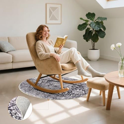 Recliner Chair Mat, Non Skid Round Furniture Pad, Recliner Pads for Hardwood Floors, Circular Small Circle Rug Pad, Furniture Pad 31.5inch Diameter Low Pile Heavy Duty Non Slip Multi-Purpose Rug