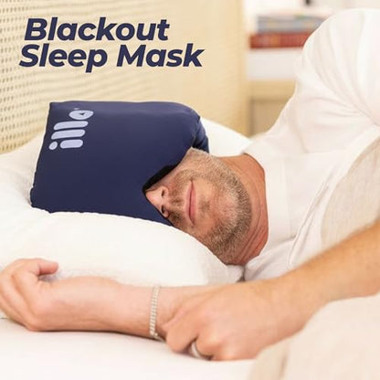 Wearable Pillow Sleep Mask | Weighted Blackout Mulberry Silk Eye Mask | Patented design for side sleepers | Soft Modal Mulberry Silk Blend | For bed naps travel airplane camping & work | Women men