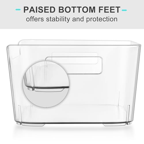 Pantry Organizers and Storage, 12 Pack Clear Plastic Storage Bins for Freezer, Multi-Use Organizer Bins for Kitchen, Office, Fridge, Cabinet and Shelf Organizing