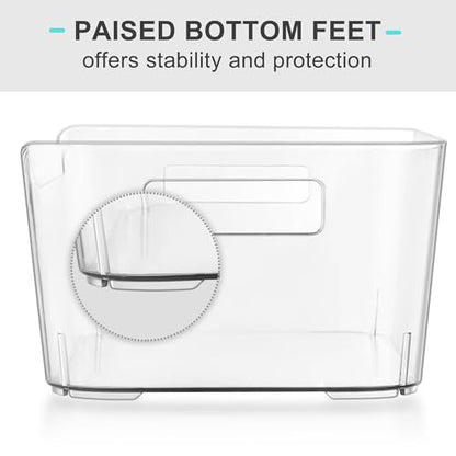Pantry Organizers and Storage, 12 Pack Clear Plastic Storage Bins for Freezer, Multi-Use Organizer Bins for Kitchen, Office, Fridge, Cabinet and Shelf Organizing