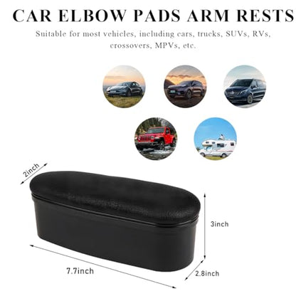 Yourkar Car Armrest Support Cover, Left Side Door Armrest Cushion Pad Extender with Storage Box, Anti-Slip & Waterproof Leather Driver Left Arm Rest Storage Cover, Car Accessories (Black, Style 1)