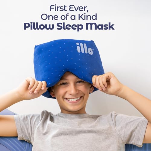 Wearable Pillow Sleep Mask | Weighted Blackout Mulberry Silk Eye Mask | Patented design for side sleepers | Soft Modal Mulberry Silk Blend | For bed naps travel airplane camping & work | Women men