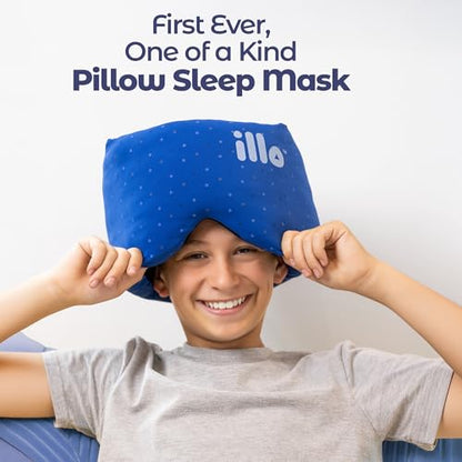 Wearable Pillow Sleep Mask | Weighted Blackout Mulberry Silk Eye Mask | Patented design for side sleepers | Soft Modal Mulberry Silk Blend | For bed naps travel airplane camping & work | Women men