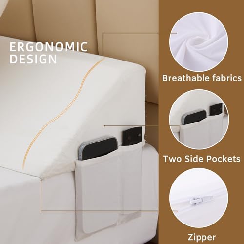 King Wedge Pillow Headboard (76"x10"x6"), Bed Wedge Pillow for Headboard, Foam Headboard Pillow, Bed Gap Filler King - Fill The Gap (0-7"), Mattress Gap Filler (White)