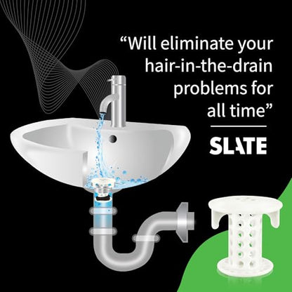 SinkShroom The Revolutionary Sink Drain Protector Hair Catcher/Strainer/Snare, White