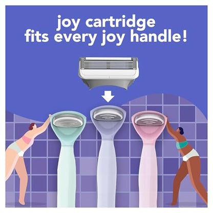joy lavender razor for women, shave kit with 1 handle + 3 razor blade refills, includes shower holder