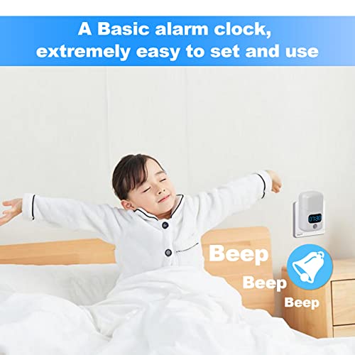 LUXON Motion Sensor Night Light with Digital Alarm Clock,Plug Into Wall | Bathroom Clock 4000K Neutral White,Dusk to Dawn Sensor ,Motion Activated for Bedroom,Hallway,Bathroom