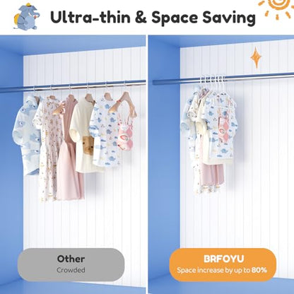 Baby Hangers 100 Pack Non-Slip Kids Plastic Hangers for Closet, Space Saving Toddler Hanger for Infant Clothing, Childrens Hanger for Child, White