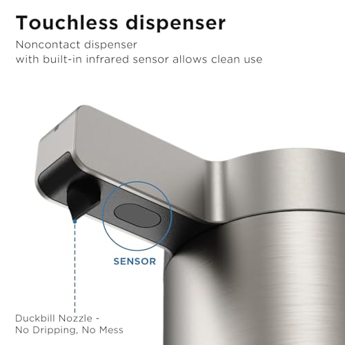 Newise Automatic Soap Dispenser - 9 oz, Rechargeable Touchless Liquid Soap for Kitchen and Bathroom with 3 Adjustable Dispensing Modes, Stainless Steel