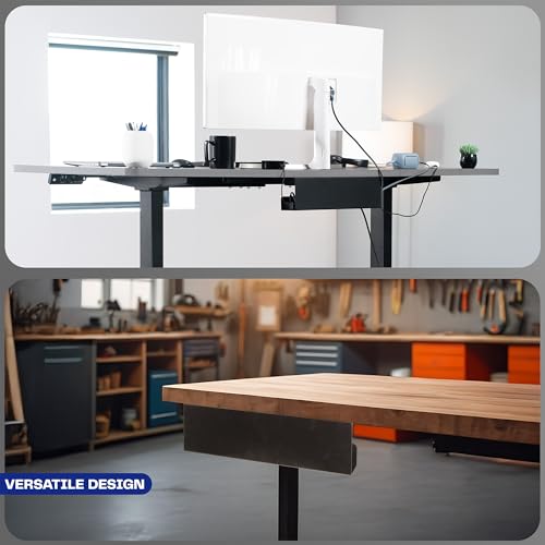 VIVO Under Desk 17 inch Cable Management Tray, Power Strip Holder, Cord Organizer, Wire Tamer for Office and Home, Black, DESK-AC06-1C | Low Profile Power Strip Holder, Cord Organizer, Wire Tamer Steel Cable Rack for Office and Home, Holds 11 lbs