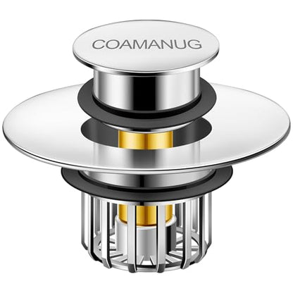 coamanug Bathtub Stopper | Shower Drain Hair Catcher, Pop-up Tub Stopper with Strainer | Bathroom Drain Plug | Drain Protector for 1-1/2 to 1-3/4"" Bath Drain Hole