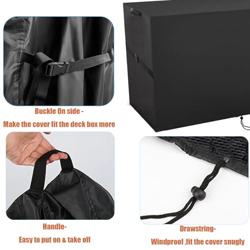 Outdoor Storage Box Cover for TARKARI 320 Gallon Deck Box | Waterproof Resin Storage Bin Cover Deck Box Covers-68" L x 32" W x 33" H