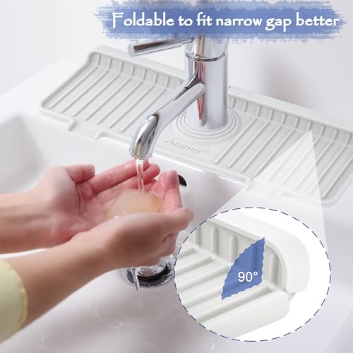 Kitchen Sink Splash Guard, Silicone Faucet Guard &... (‎White)