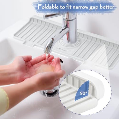Kitchen Sink Splash Guard, Silicone Faucet Guard &... (‎White)