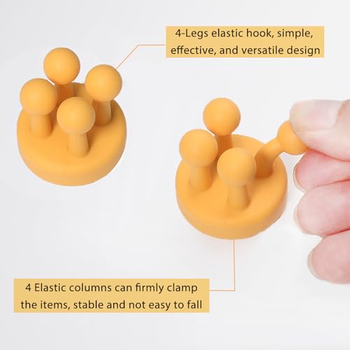 ZEZHOU Toothbrush Holders for Bathrooms Shower - 6Pcs Silicone Razor Holder Wall Mounted Self Adhesive Multifunctional Cute Hook for Kids Hanging Tooth Brush for Kitchen Living Room Office