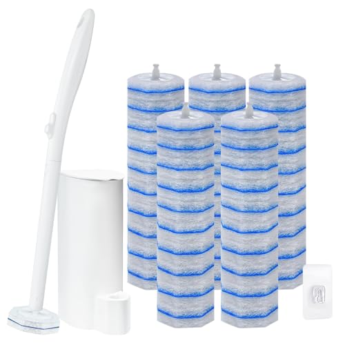 Disposable Toilet Brush & Holder Set with 50 Toile... (51 Count)