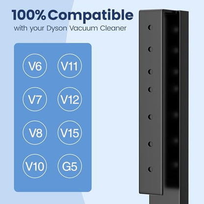 PickPiff Vacuum Stand Compatible with Dyson Gen5 V15 V12 V11 V10 V8 V7 V6, Freestanding Metal Vacuum Holder, Holds 8 Attachments, Weighted Anti-Tip Base, Space-Saving Storage Rack