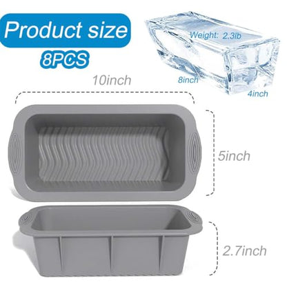 Large Ice Block Mold for Ice Bath Tub, 6 Pcs Extra Large Ice Cube Mold for Cold Plunge Tub, Total 14.4 Lb Ice Block, Reusable Ice Cube Tray Ice Molds Silicone Big Ice Tray for Ice Bath Accessories