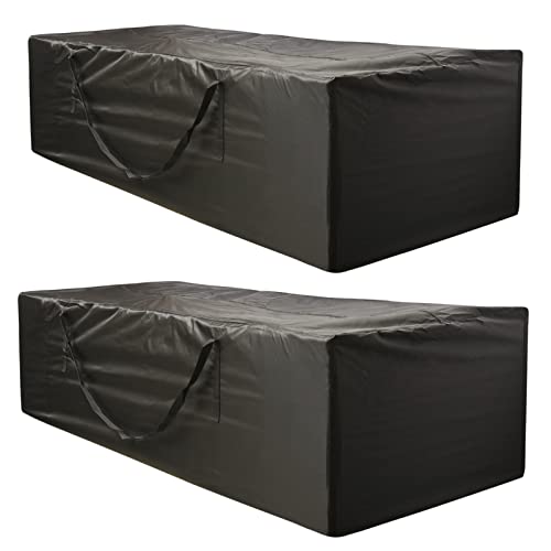 Outdoor Cushion Storage Bag 2 PCS, 68" Outdoor Pillow Storage with 2 Handles, Extra Large Opening Waterproof Zippered Patio Cushion Storage Bag XL