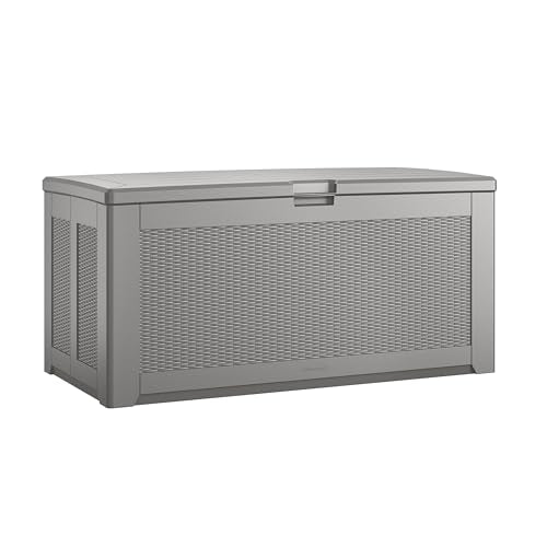 Extra Large Resin Outdoor Storage Deck Box (134 Ga... (Gray | Resin)
