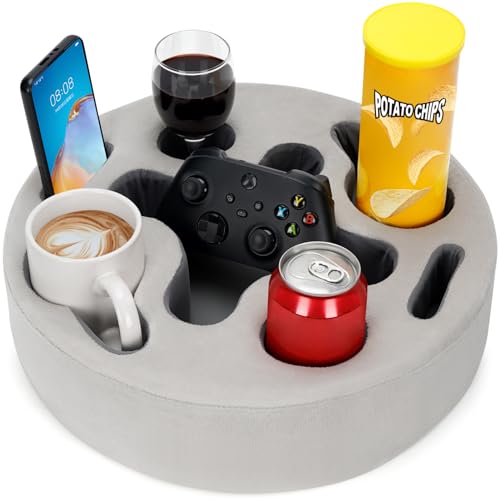 Couch Cup Holder Pillow (SliverGrey | foam)