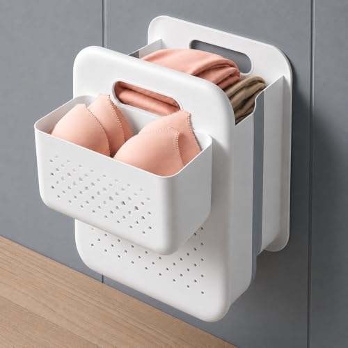 Small Collapsible Laundry Basket, Space-Saving Wal...