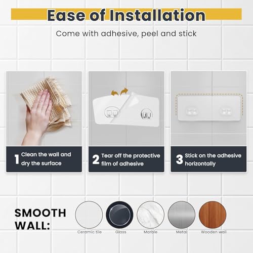 OMAIRA 3-Pack Shower Caddy with Soap Holder, Adhesive Rustproof No-drill Strudy Loading Inside Shower Organizer Shelves Rack Storage Bathroom Organization for Smooth Wall Glass Tile, (Gold)