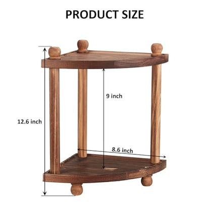 Corner Bathroom Counter Organizer, 2-Tier Bathroom Organizers and Storage, Wooden Vanity Perfume Organizer Makeup Countertop Shelf for Kitchen Dresser