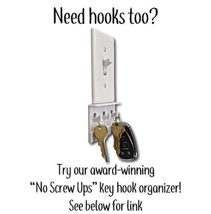 The No-Screwups Remote Control Holder by Mount Genie (White): Wall Mount with No Damaging Screws or Tape. Installs in Seconds on Any Light Switch. Great for TV, Ceiling Fan and Roku Remotes.