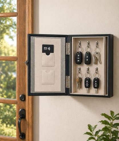 Faraday Key Box, Combination Lock, Signal Blocking, Wall Mount Black | Protects key fobs from relay attacks