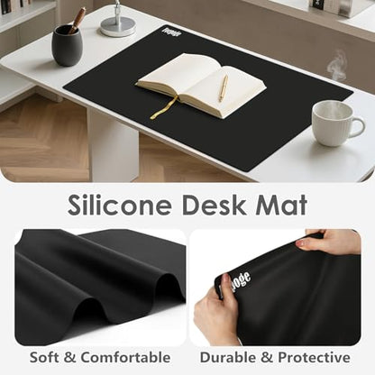 36.2" x 24" Extra Large Silicone Mat for Epoxy Resin, Nonstick Crafts Mats | for Crafts Jewelry Casting, Non-Slip Kitchen Table Placemats for Countertop Protector Heat Resistant Counter, Foepoge Black