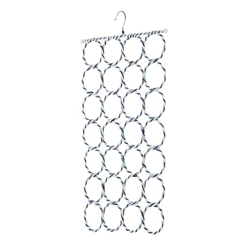 Flexzion Scarf Hanger, 28-Loop Closet Organizer, 1 Pack, Color May Vary | Scarf organizer for closet use; woven loops hold multiple scarves and double as a hijab hanger for shawls, ties and belts.