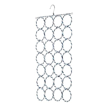 Flexzion Scarf Hanger, 28-Loop Closet Organizer, 1 Pack, Color May Vary | Scarf organizer for closet use; woven loops hold multiple scarves and double as a hijab hanger for shawls, ties and belts.