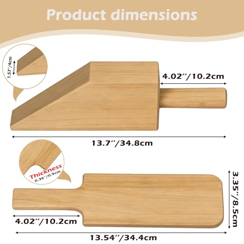 Mattress Lifter & Sheet Tucker Tool Set, Mattress Wedge Elevator, Bed Sheet Tucking Paddle, Used for Lifts & Holds The Mattress, Tucks Sheets, Removes Sheets, Alleviating Back Pain (Bamboo Wood)