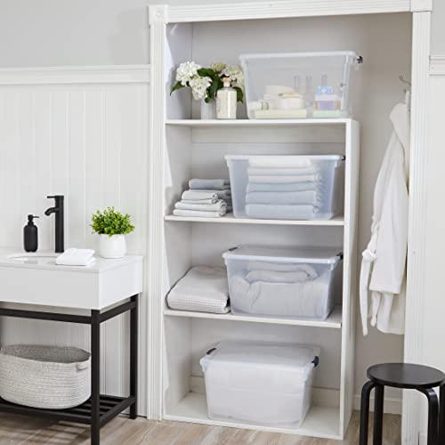 Rubbermaid Cleverstore 71 Qt Clear Storage Bins with Lids, 4-Pack, Stackable, BPA-Free, Made in USA