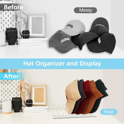 4 Pack Hat Storage Organizer for Baseball Caps - A... (Clear | Plastic)