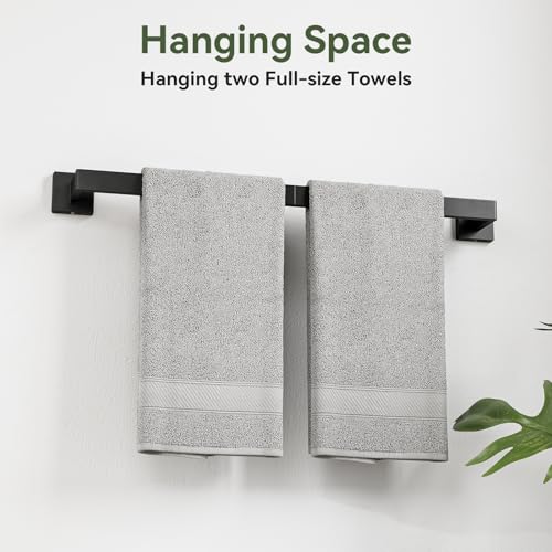 10-Pieces Matte Black Bathroom Accessories, 24 Inch Bathroom Hardware Set | SUS304 Stainless Steel Bath Towel Bar Set, Towel Racks for Bathroom Wall Mounted