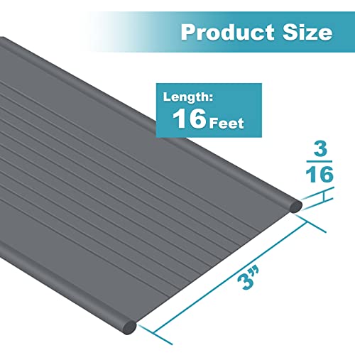 Garage Door Weather Seal - Bottom Seal Bead Type - Grey Vinyl (16')