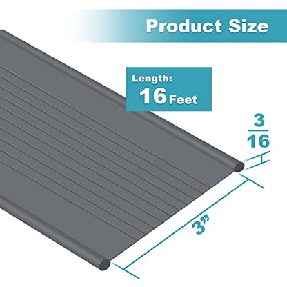 Garage Door Weather Seal - Bottom Seal Bead Type - Grey Vinyl (16')
