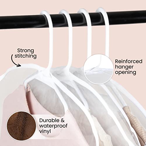 Handy Laundry Clear Vinyl Shoulder Covers Set of 16, Garment Protectors | Set of 16 Clear Vinyl Shoulder Covers, Dust-Free Garment Protectors for Suits Dresses Blouses, In & Out of Season