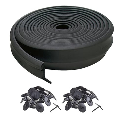 MD Building Rubber Garage Door Bottom Seal, Black, 16ft x 2in x 1in | Premium Rubber Construction, Flexible Extreme Temperatures, Cut-To-Length Scissors, Nails Included, Blocks Drafts Insects
