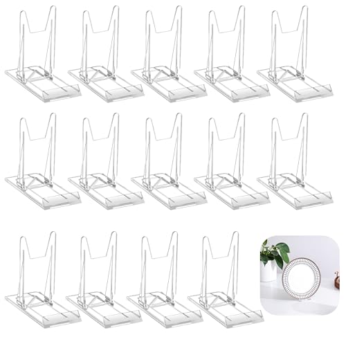 14 Pack Acrylic Book Display Stand - Adjustable Cl... (Transparent | Acrylic)