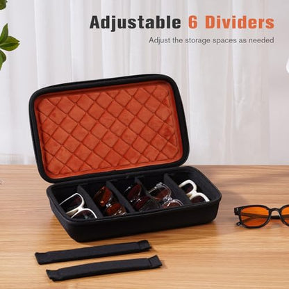 ProCase Hard Shell Travel Sunglasses Organizer, Portable Multiple Glasses Case for Travelling