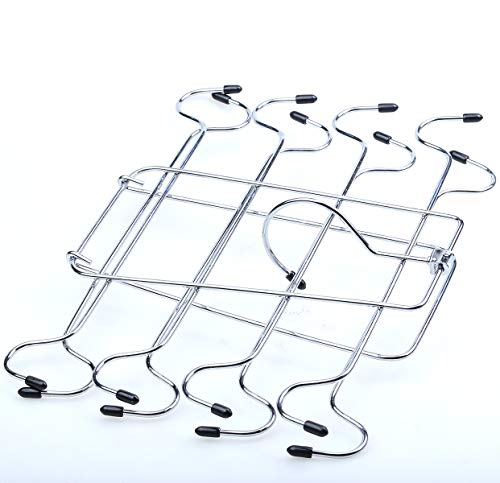 2 Pack Foldable Tank Top Hangers, Closet Organizer for Bras, Cami, Dresses | 360° rotating, chrome & black vinyl, maintains shape, fits belts, ties, swimwear & pajamas