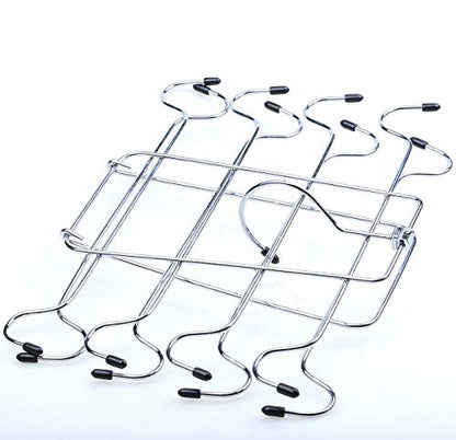 2 Pack Foldable Tank Top Hangers, Closet Organizer for Bras, Cami, Dresses | 360° rotating, chrome & black vinyl, maintains shape, fits belts, ties, swimwear & pajamas