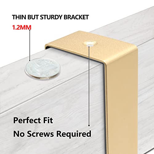 Over The Door Hooks Door Hanger, Moving 6-Hooks Over Door Coat Rack for Hanging, Aluminum Heavy Duty Door Organizer for Towel Robe Hat Bag, Behind Back of Door Bathroom (Gold)