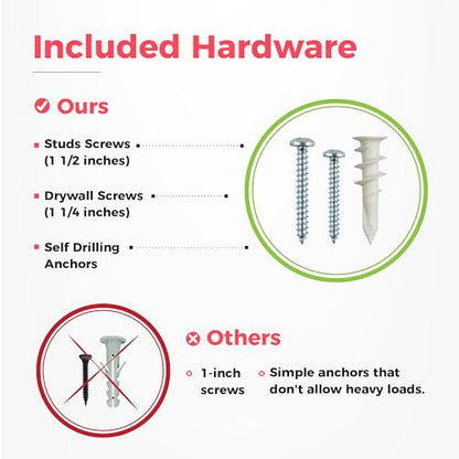 Garage Wall Organizer, Shovel Holder Wall Mount, 48" Double Hooks | 300 lbs, adjustable double-layer tool hangers for garage wall, holds ladders, shovels, rakes, hoses & power tools